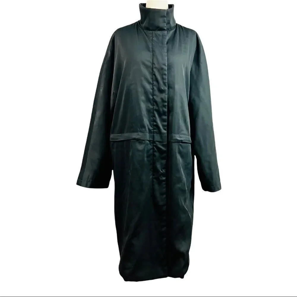 Vintage 90s Calvin Klein Quilted Rain Slicker Jacket Insulated Small